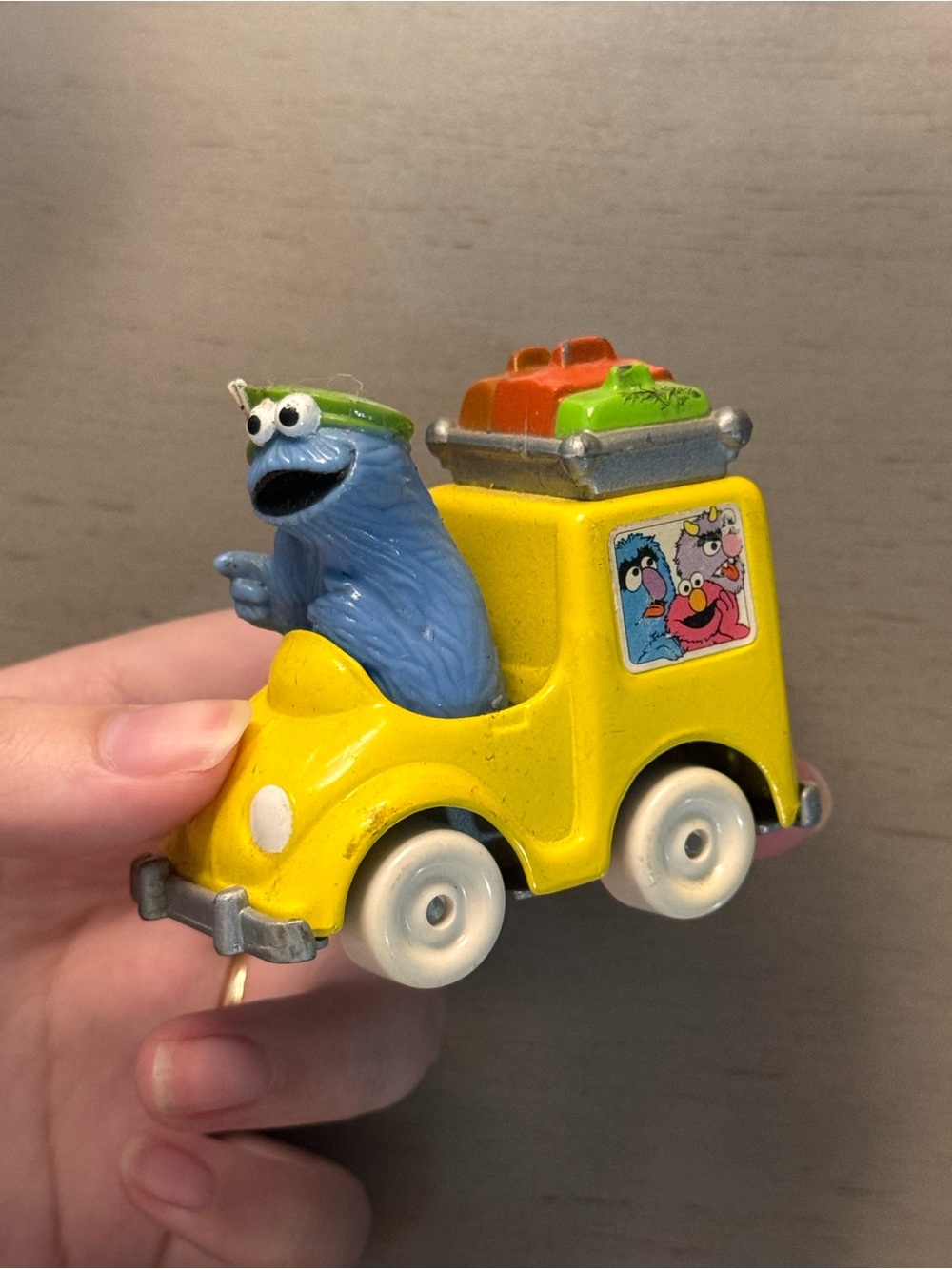 Vintage Muppets Die Cast Metal Car Cookie Monster Playskool 1983 Sesame Street